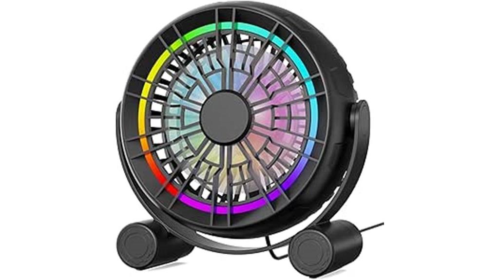 rgb led usb fan