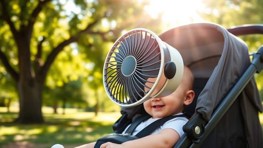 safe adjustable stroller fan
