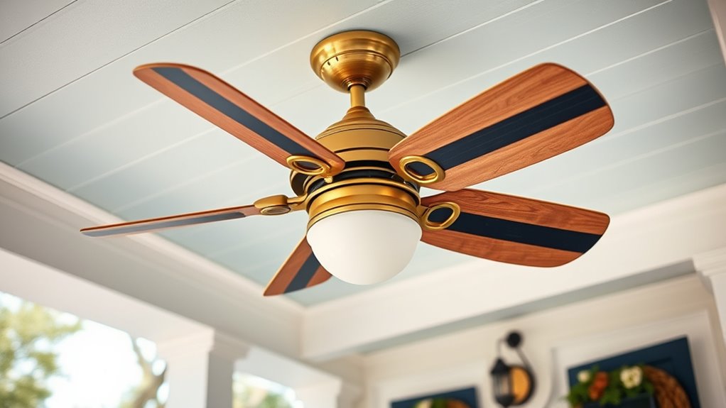 seaside inspired outdoor fan features