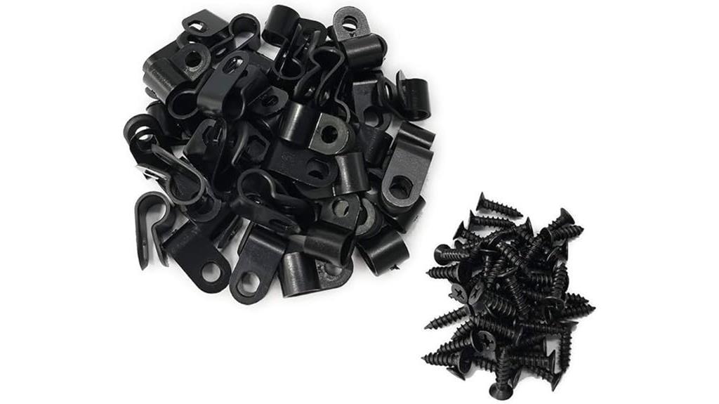 set of 100 cable clips