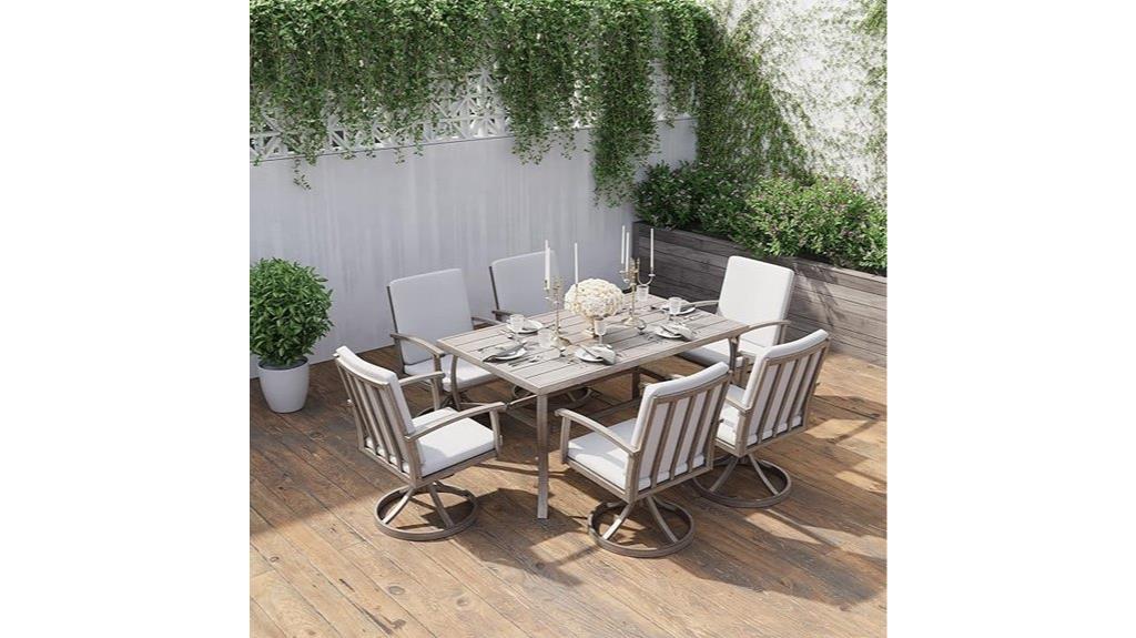 seven piece outdoor dining set