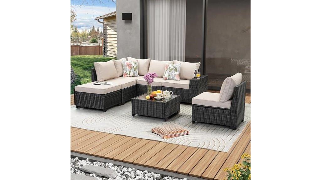seven piece patio furniture