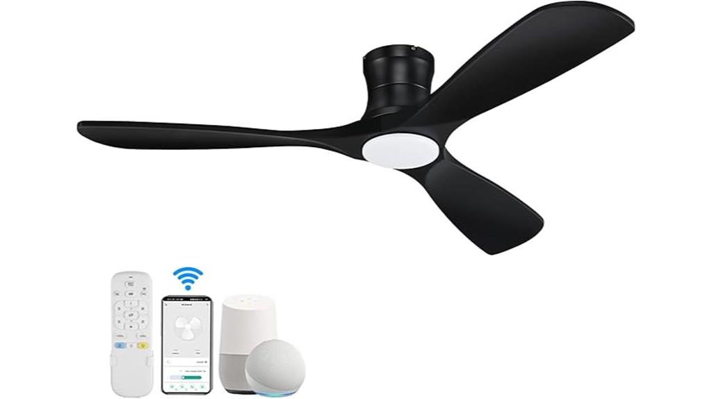 smart black ceiling fan