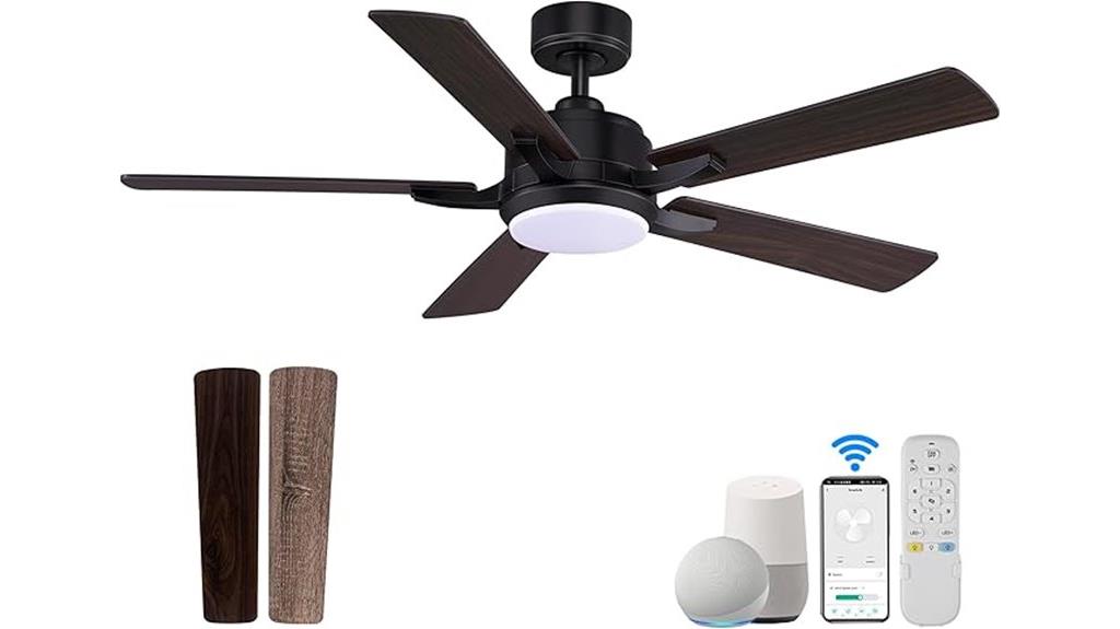 smart black ceiling fan