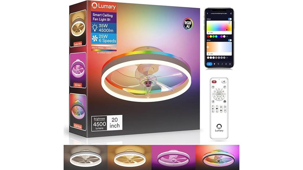 smart white ceiling fan