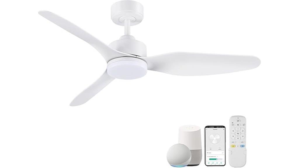 smart white ceiling fan
