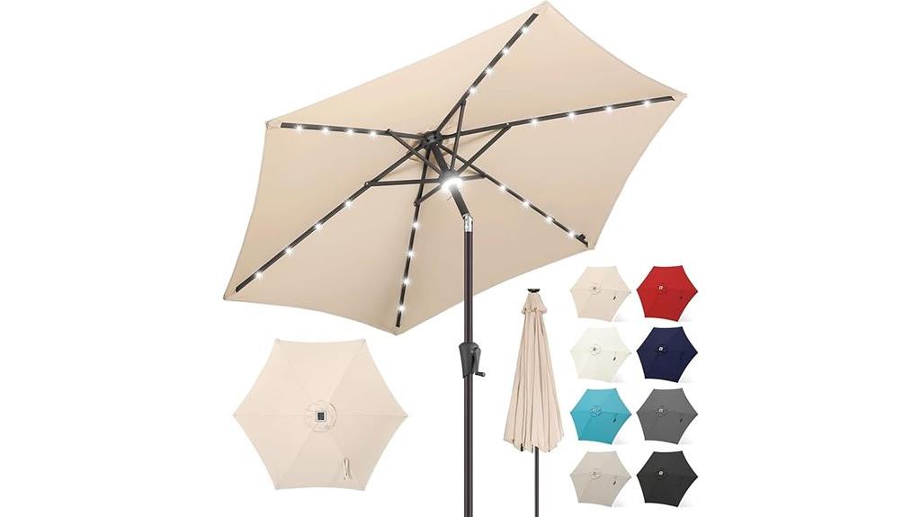 solar powered 7 5 ft umbrella