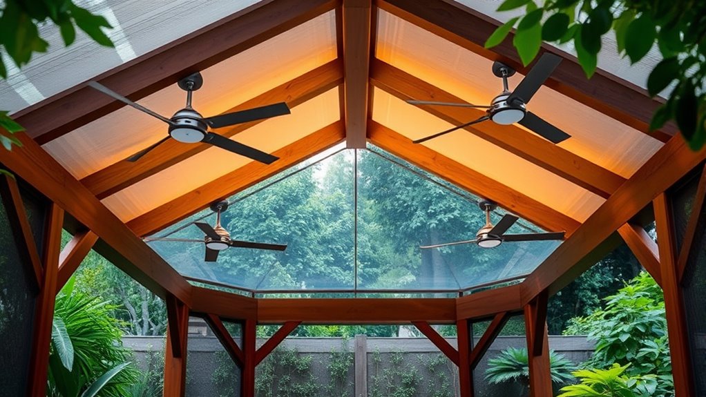 top app controlled gazebo fans