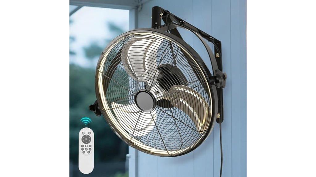 wall mounted fan with lights