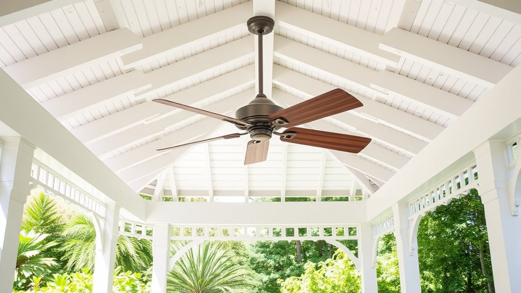white gazebo fans reversible blades