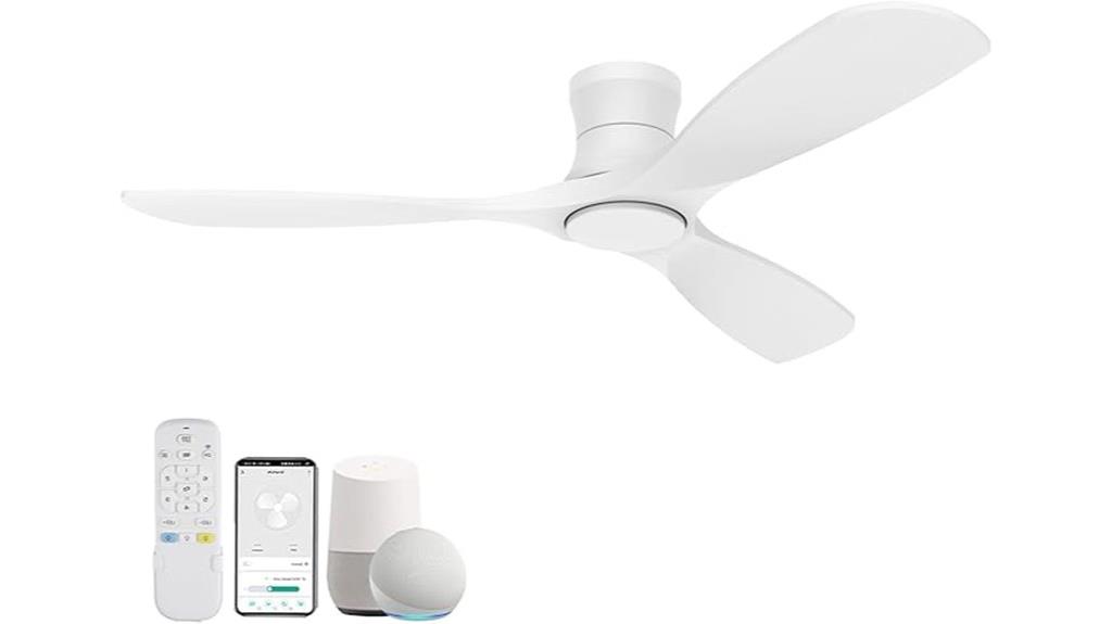 wooden 52 inch wifi fan