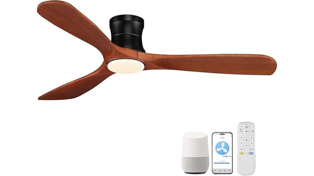 wooden ceiling fan with lights