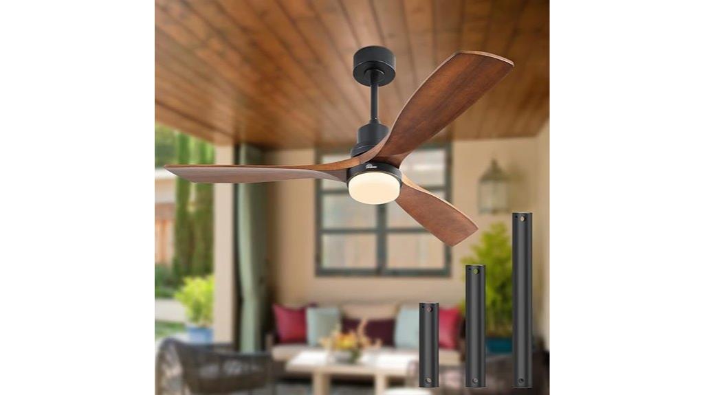 wooden fan with lights