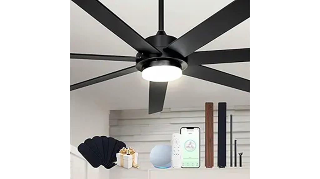 wooden wifi ceiling fan