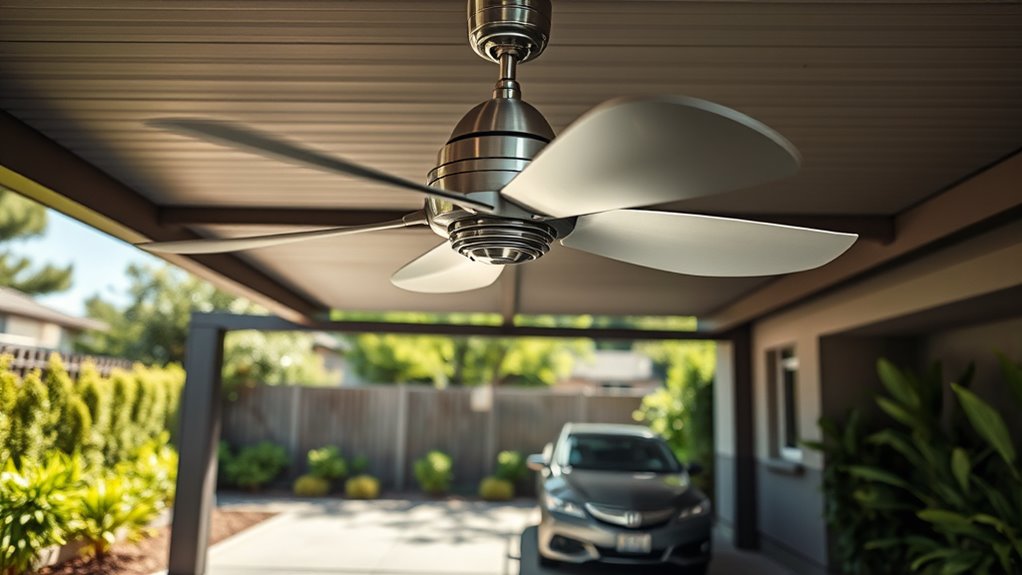 carport driveway cooling fans