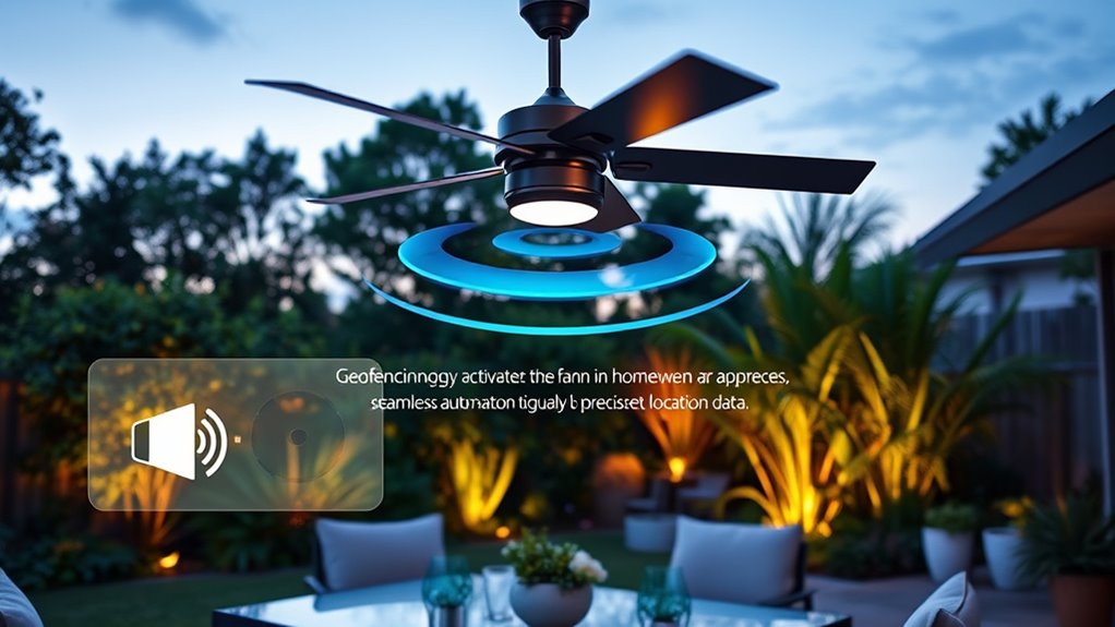 outdoor fan activation geofencing