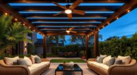 outdoor lounge lighting fans