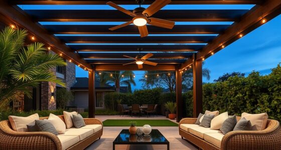 outdoor lounge lighting fans