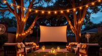 outdoor movie night setup