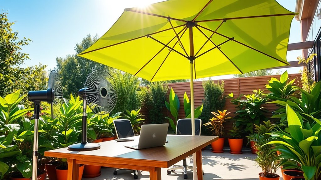outdoor office cooling strategies