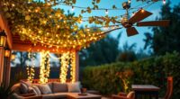 patio lighting and fans