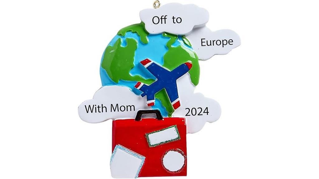 personalized travel christmas ornament