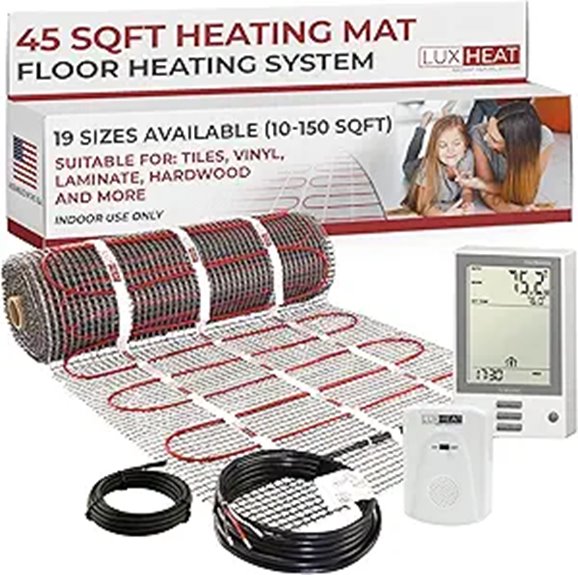 LuxHeat 45sqft Electric Floor Heating System Kit