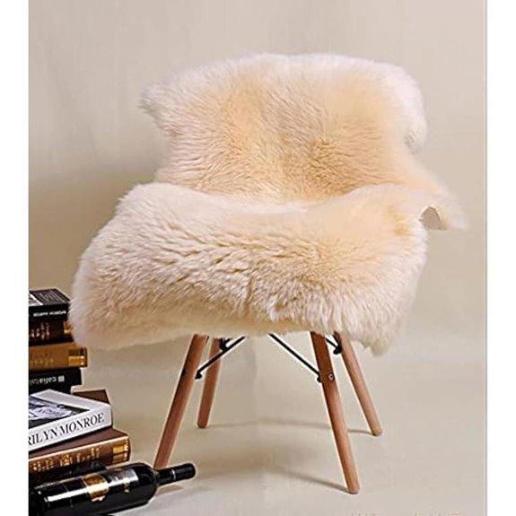 beige sheepskin rug 2x3