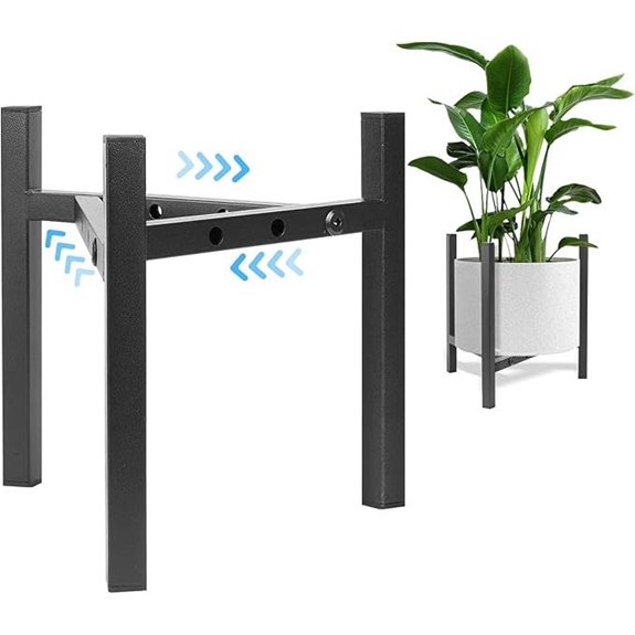 Airpark Adjustable Metal Indoor Plant Stand (Black)