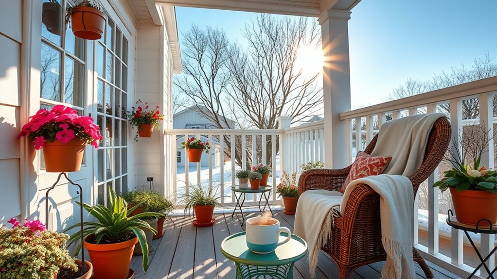 bright inviting winter outdoor oasis