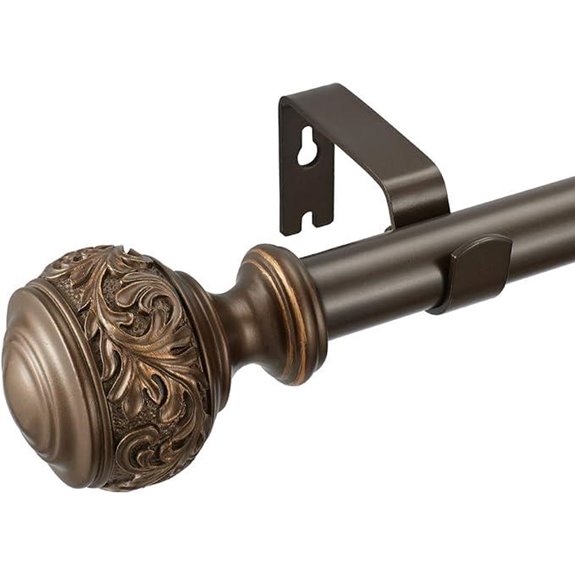 Decorative Iron Curtain Rods 36-72 Bronze Finials