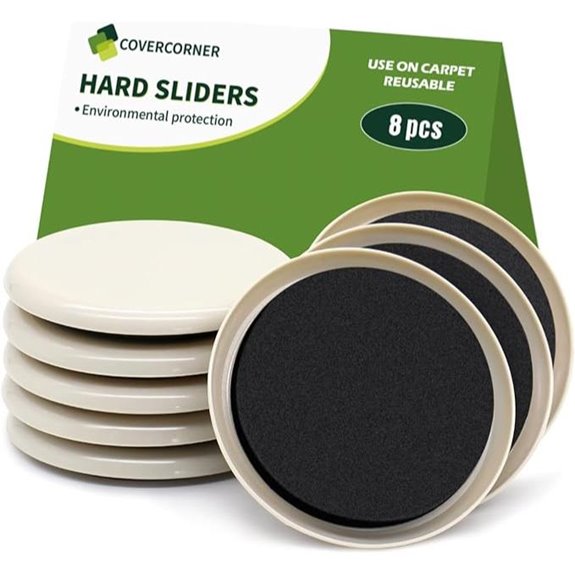Furniture Sliders for Carpet 8 pcs Floor Protectors