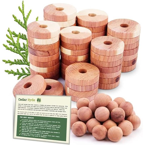 Cedar Blocks & Rings for Clothes Storage (40 Pieces)