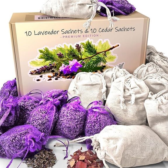 20 Pack Cedar & Lavender Sachets for Closets