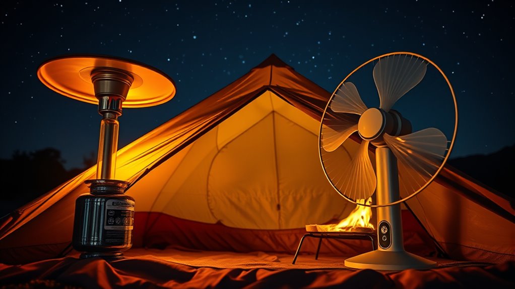 choose safe ventilated camping heating