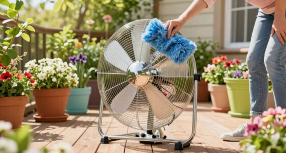 clean patio fan regularly