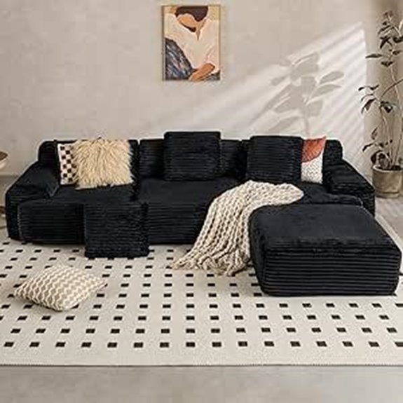 VK·LIVING 113 Cloud Sectional Couch with Memory Foam