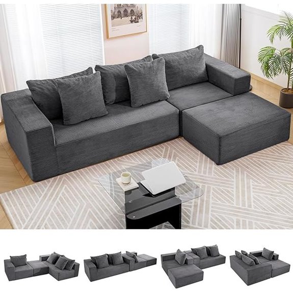 Ingeroom 108 Cloud Sectional Sofa with Ottoman