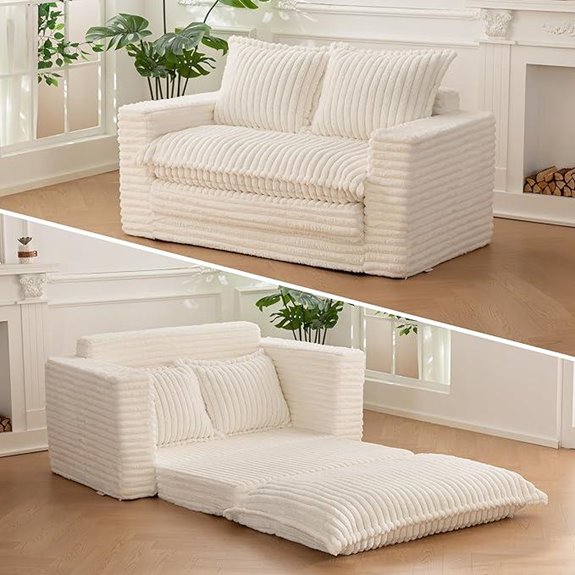 YOSHOOT Convertible Loveseat Sofa Bed with Cushions