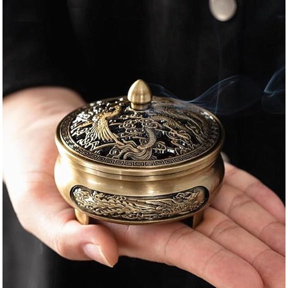 EatingBiting Copper Incense Burner with Lid