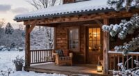 cozy snowy climate porch