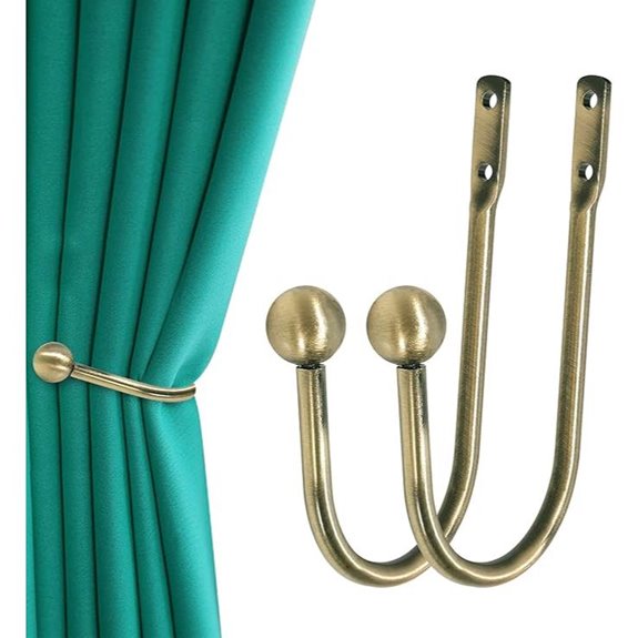 Heavy Duty Brass Curtain Holdback (2 Pack)