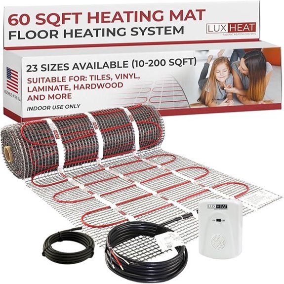 LuxHeat 60sqft Electric Floor Heating Mat Kit