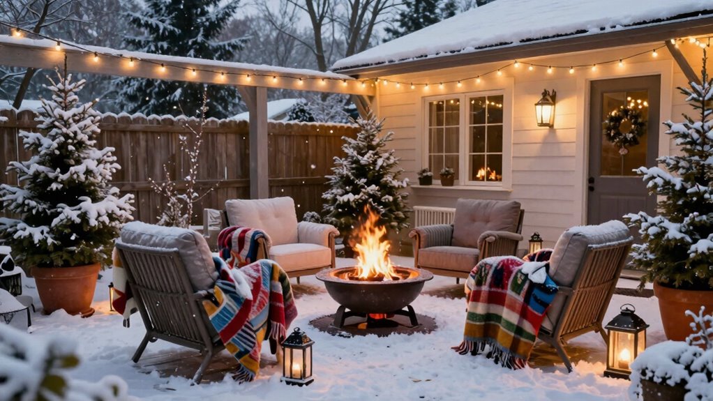family transforms icy patio