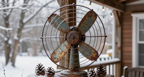 fan turned rustic heater