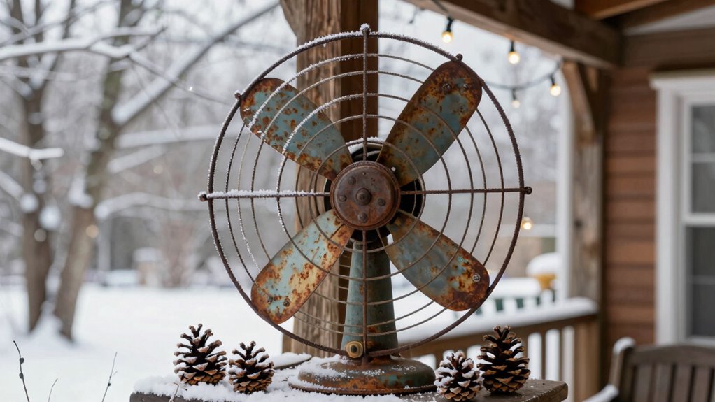 fan turned rustic heater
