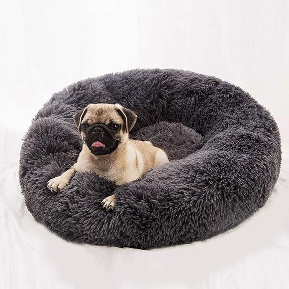faux fur calming pet bed