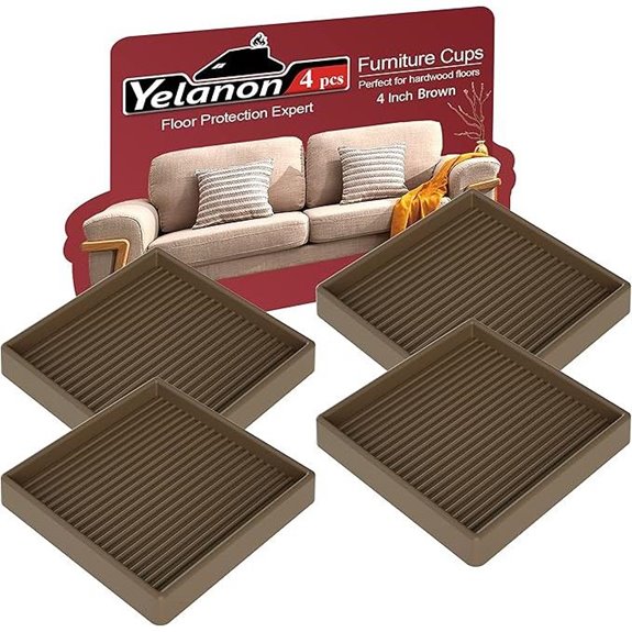 Yelanon Furniture Coasters 4 Pcs Non-Slip Floor Protectors