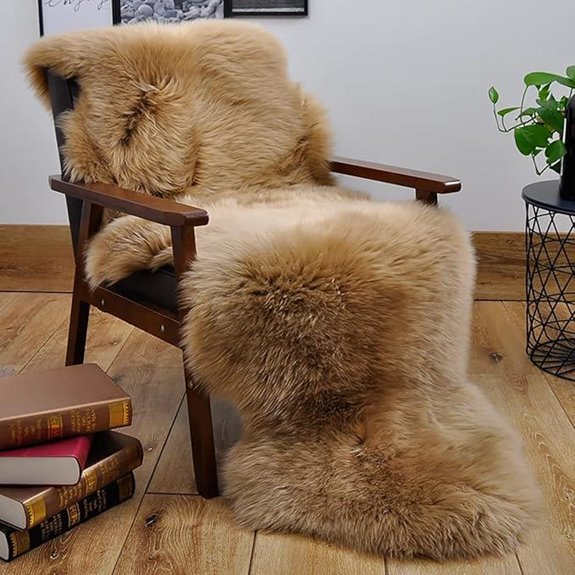 genuine brown sheepskin rug