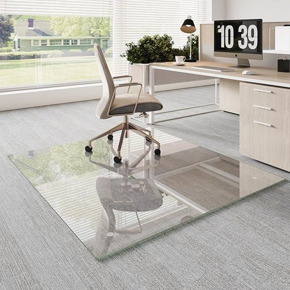 Koonmi Glass Chair Mat for Carpet and Hardwood